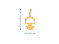 Profil en Silicone P268RE - format de type Double Trou - forme irrégulier