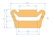 Profil en Silicone P2851FW - format de type D - forme irrégulier