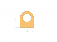 Profil en Silicone P2851GM - format de type D - forme irrégulier