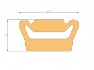 Profil en Silicone P2851IX - format de type D - forme irrégulier