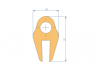 Profil en Silicone P2851KL - format de type U - forme irrégulier