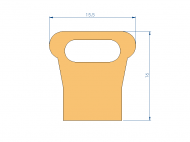 Profil en Silicone P2851M - format de type T - forme irrégulier