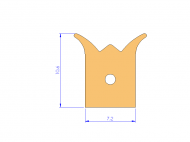 Profil en Silicone P3222A - format de type Cornes - forme irrégulier