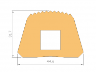 Profil en Silicone P326C - format de type D - forme irrégulier