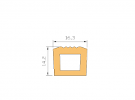 Profil en Silicone P359C - format de type D - forme irrégulier