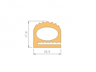 Profil en Silicone P35C - format de type e - forme irrégulier