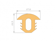 Profil en Silicone P378A - format de type T - forme irrégulier