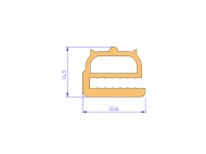 Profil en Silicone P40126A - format de type e - forme irrégulier