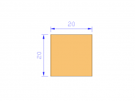 Profil en Silicone P402020 - format de type Carré - forme régulière