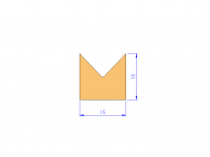 Profil en Silicone P405B - format de type Cornes - forme irrégulier