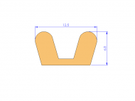 Profil en Silicone P40965CO - format de type U - forme irrégulier