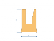 Profil en Silicone P40965JL - format de type U - forme irrégulier