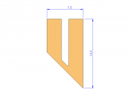 Profil en Silicone P40965L - format de type U - forme irrégulier