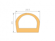 Profil en Silicone P419C - format de type D - forme irrégulier