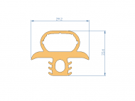 Profil en Silicone P419T - format de type Double Trou - forme irrégulier