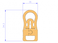 Profil en Silicone P41D - format de type Double Trou - forme irrégulier