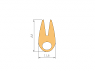 Profil en Silicone P436A - format de type U - forme irrégulier