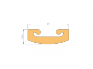 Profil en Silicone P4493C - format de type U - forme irrégulier