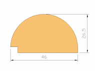 Profil en Silicone P478A - format de type D - forme irrégulier