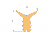 Profil en Silicone P487C - format de type Cornes - forme irrégulier