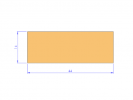 Profil en Silicone P504416 - format de type Rectangle - forme régulière