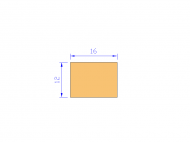 Profil en Silicone P601612 - format de type Rectangle - forme régulière