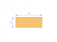 Profil en Silicone P603012 - format de type Rectangle - forme régulière