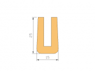 Profil en Silicone P60684A - format de type U - forme irrégulier