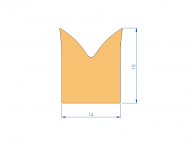 Profil en Silicone P6225F - format de type Cornes - forme irrégulier