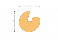 Profil en Silicone P624C - format de type Corde - forme irrégulier