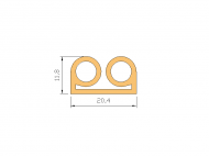 Profil en Silicone P653A - format de type Double p/b massif - forme irrégulier