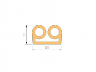 Profil en Silicone P653B - format de type Double p/b massif - forme irrégulier