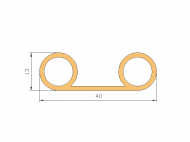 Profil en Silicone P672 - format de type Double p/b massif - forme irrégulier