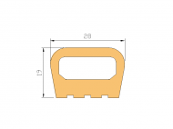 Profil en Silicone P684C - format de type D - forme irrégulier