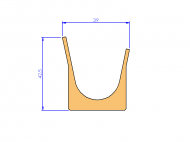 Profil en Silicone P684N - format de type Cornes - forme irrégulier