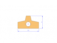 Profil en Silicone P684T - format de type T - forme irrégulier