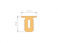 Profil en Silicone P696C - format de type T - forme irrégulier