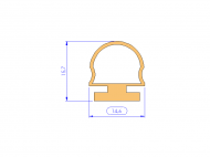 Profil en Silicone P696Q - format de type Lampe - forme irrégulier