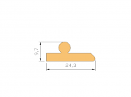 Profil en Silicone P735 - format de type Perfil plano con Burbuja - forme irrégulier