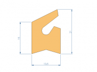 Profil en Silicone P752222D - format de type Labiée - forme irrégulier