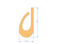 Profil en Silicone P778Y - format de type U - forme irrégulier