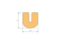 Profil en Silicone P80014H - format de type U - forme irrégulier