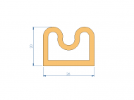 Profil en Silicone P80014I - format de type Double Trou - forme irrégulier