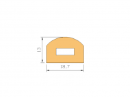 Profil en Silicone P822F - format de type D - forme irrégulier