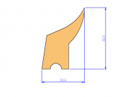 Profil en Silicone P832A - format de type Labiée - forme irrégulier