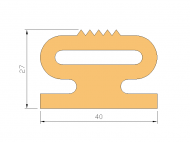 Profil en Silicone P872A - format de type Lampe - forme irrégulier