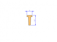 Profil en Silicone P872F - format de type T - forme irrégulier