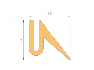 Profil en Silicone P872N - format de type U - forme irrégulier