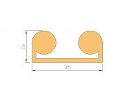 Profil en Silicone P872Q - format de type Double p/b massif - forme irrégulier