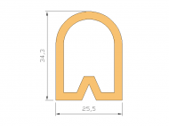 Profil en Silicone P886A - format de type D - forme irrégulier